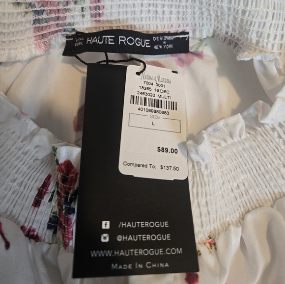 NWT Haute Rogue Floral Off The Shoulder Blouse Size Large - Picture 5 of 7